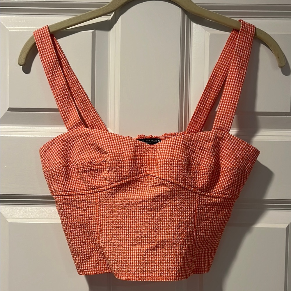 Women's Red Checkered Top